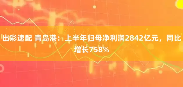 出彩速配 青岛港：上半年归母净利润2842亿元，同比增长758%